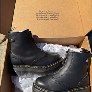 Dr. Martens Black Ankle Jetta Sendal Leather Boot